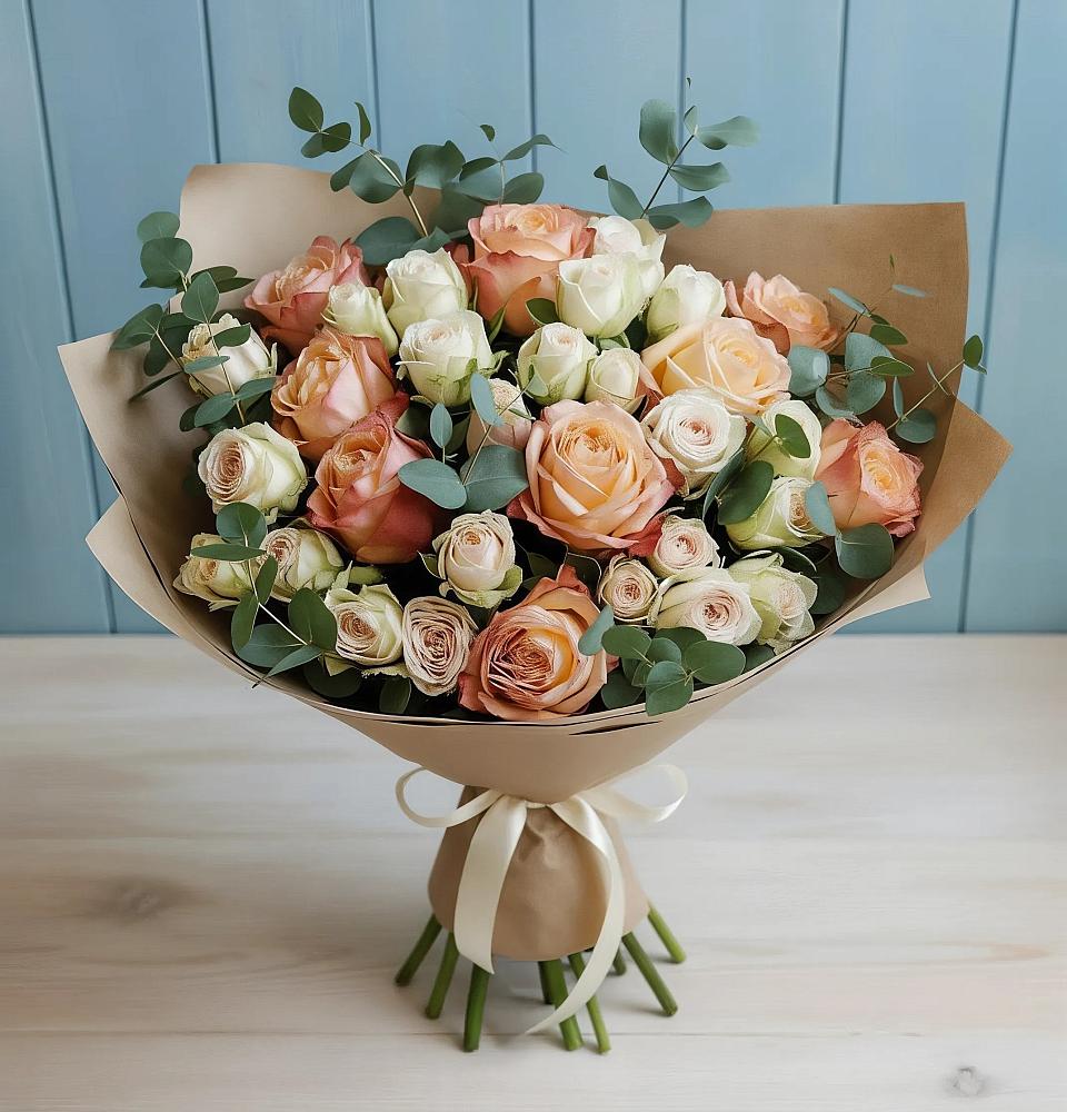 Букет цветов из: Альстромерии и Розы в Ялуторовске