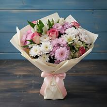 Букет цветов из:  Хризантемы, Альстромерии и Розы #REPLACE_PRED# Ялуторовске