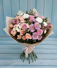 Букет цветов из:  Хризантемы, Розы и Альстромерии #REPLACE_PRED# Ялуторовске