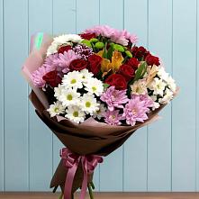 Букет цветов из:  Розы, Хризантемы и Альстромерии в Ялуторовске