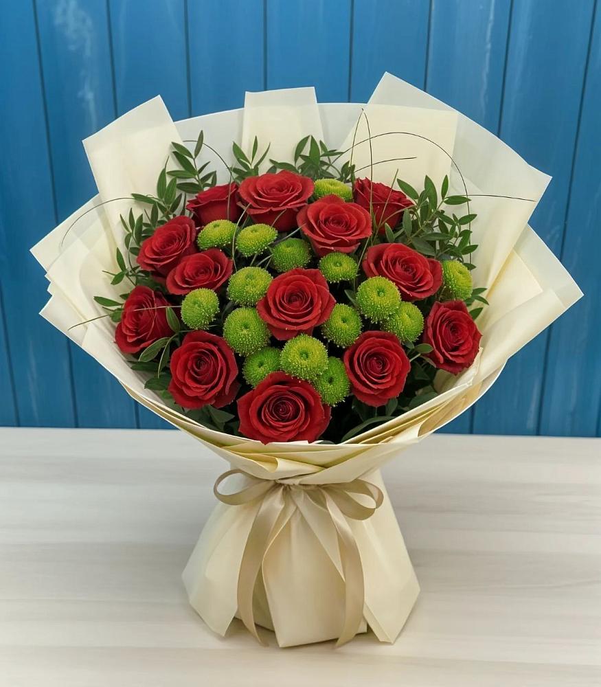 Букет цветов из: Розы и Хризантемы в Ялуторовске